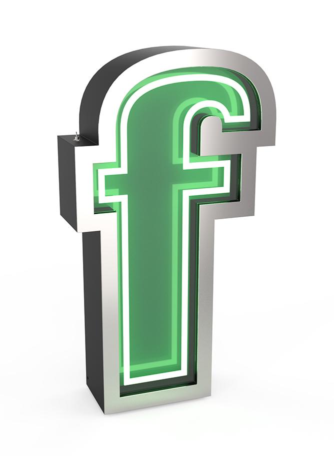 Fancy Letter F lamp
