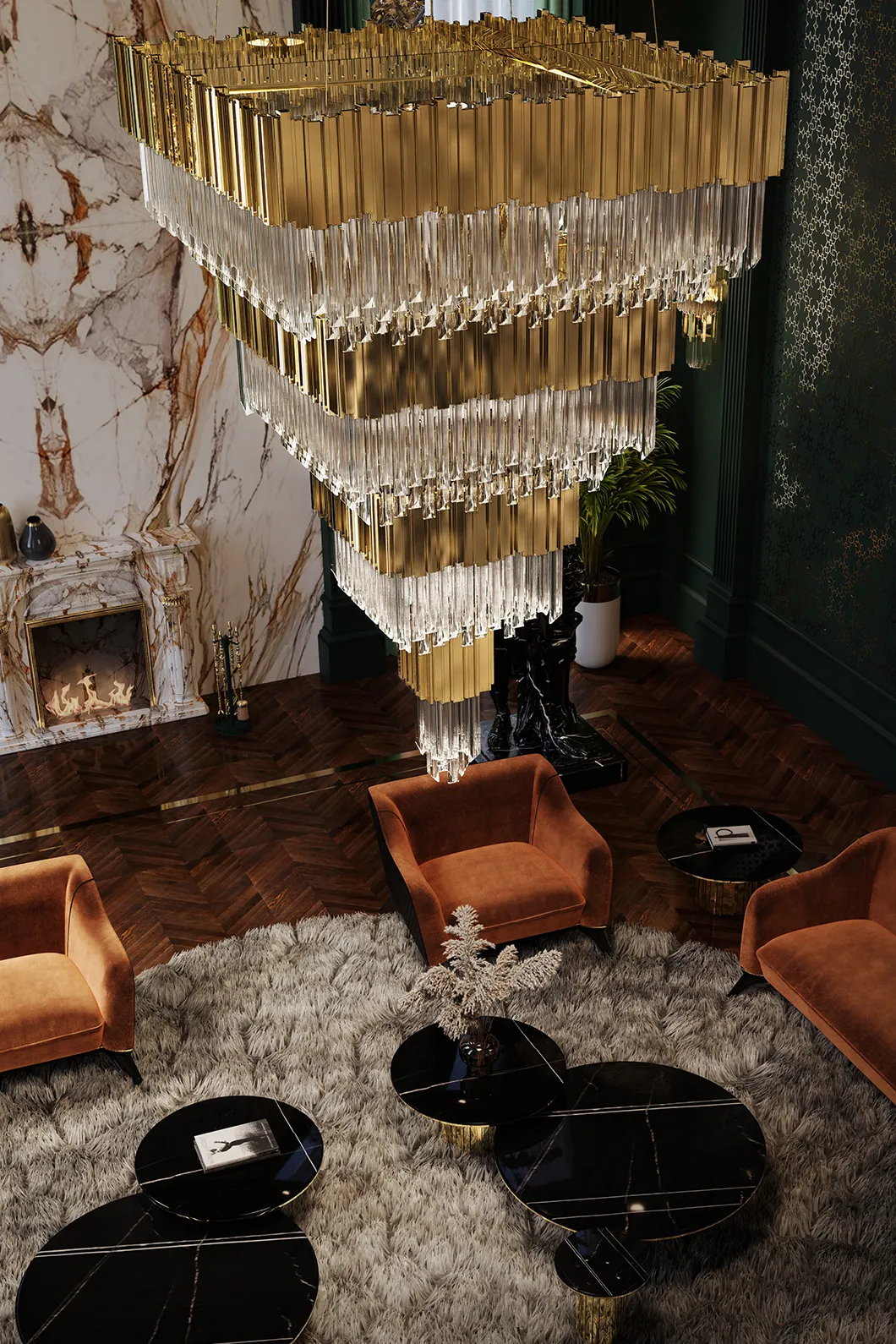 Imperial vierkante kroonluchter