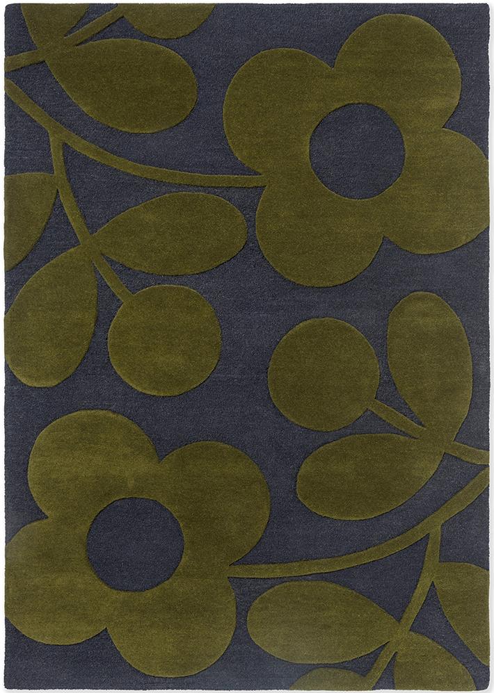 Sprig stem marine designer wol tapijt | Maat: 200 × 280 cm