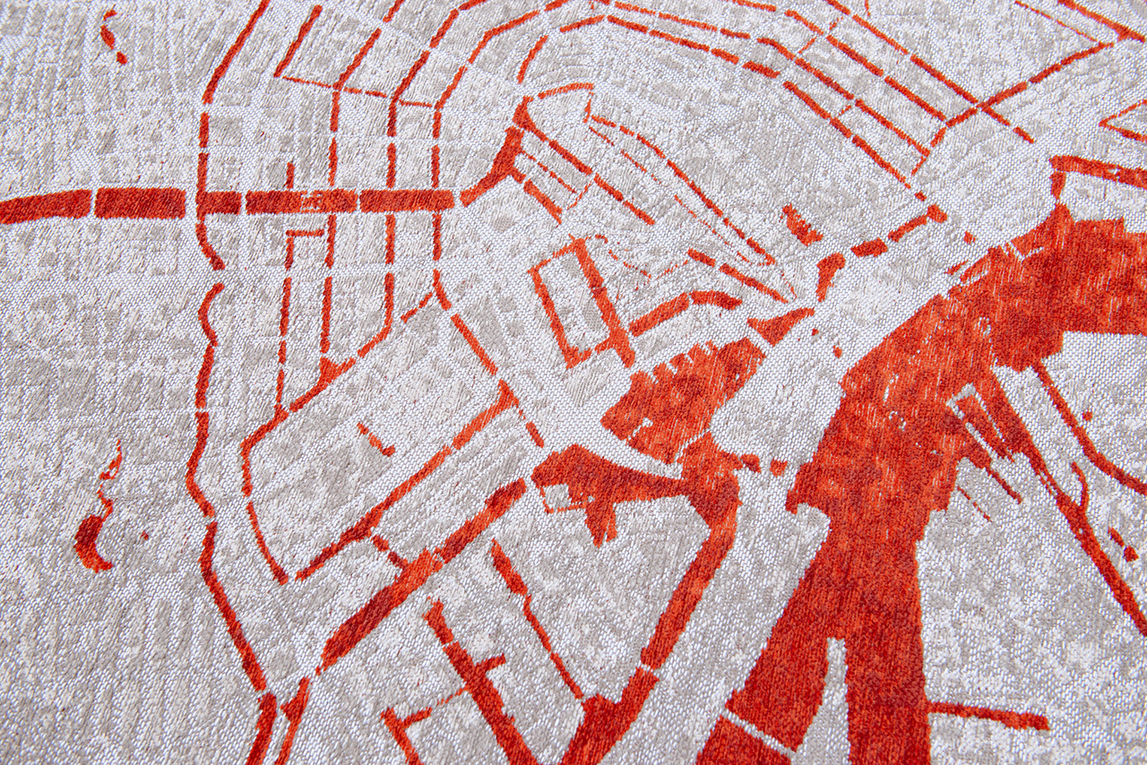 Orange Cut rond tapijt | Maat: Ø 240 cm