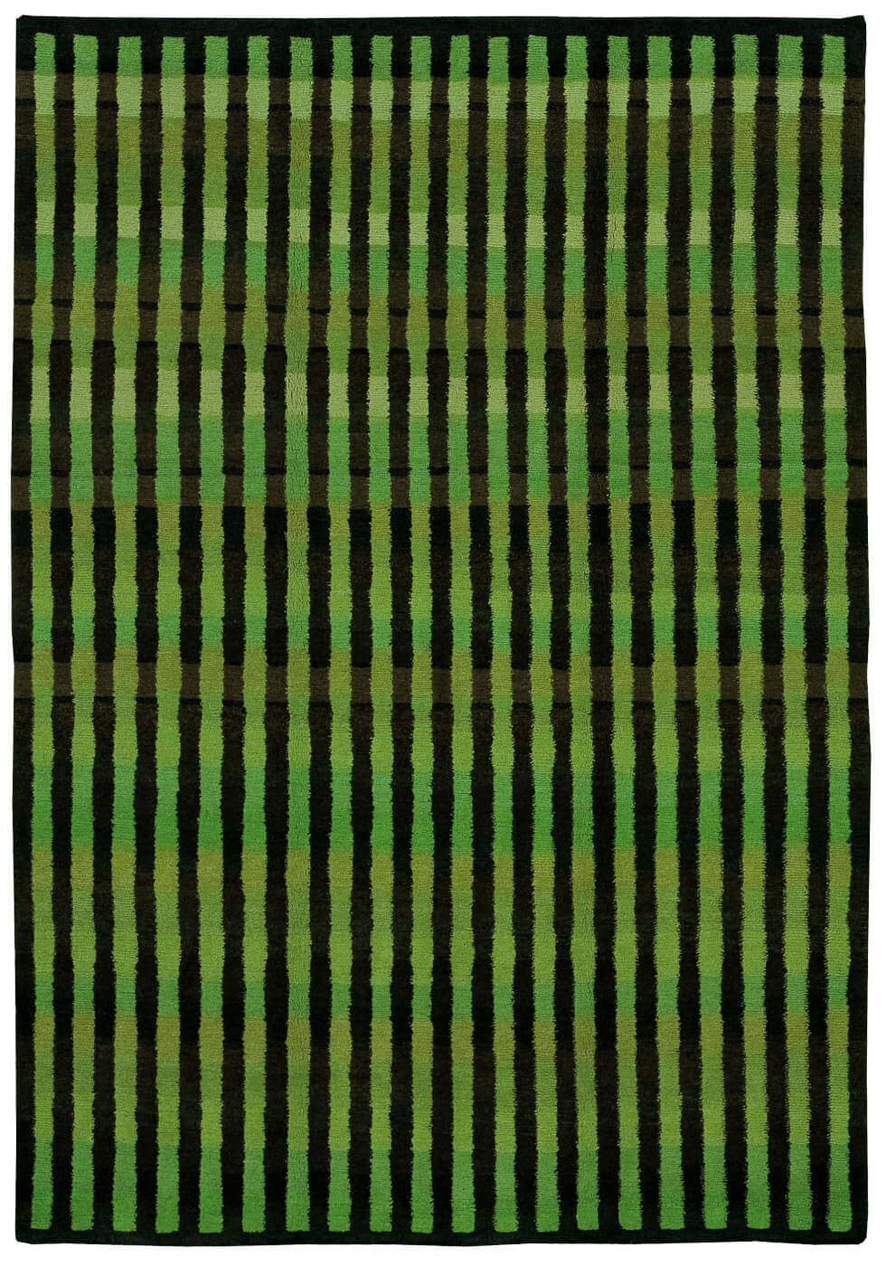 Gamba verticale strepen zwart groen tapijt | Maat: 200 × 300 cm