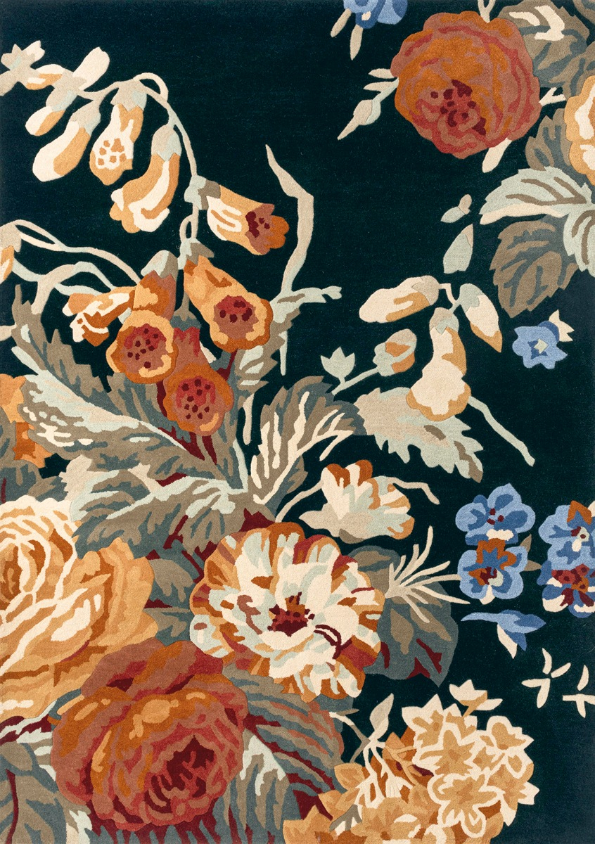 Stapleton park marineblauw/burnt orange tapijt | Maat: 250 × 350 cm
