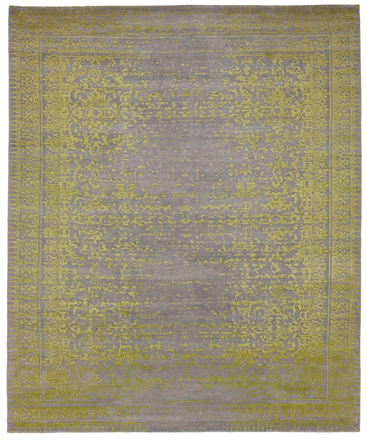 Ferrara stomped reverse grijs geel tapijt | Maat: 350 × 450 cm