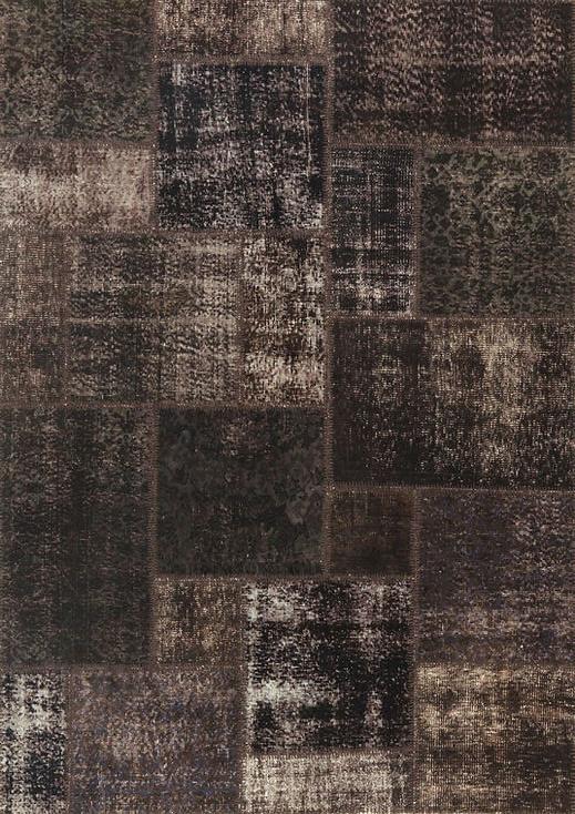 Donkerbruin patchwork vloerkleed