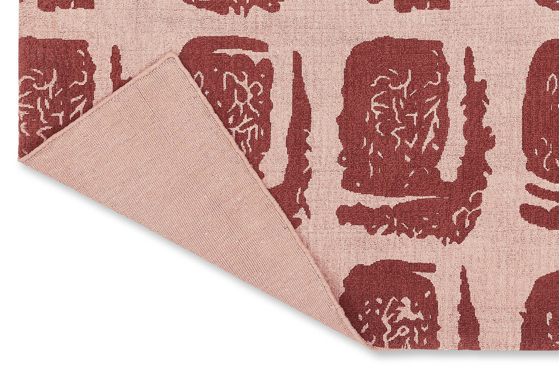 Woodblock rood tapijt | Maat: 200 × 280 cm