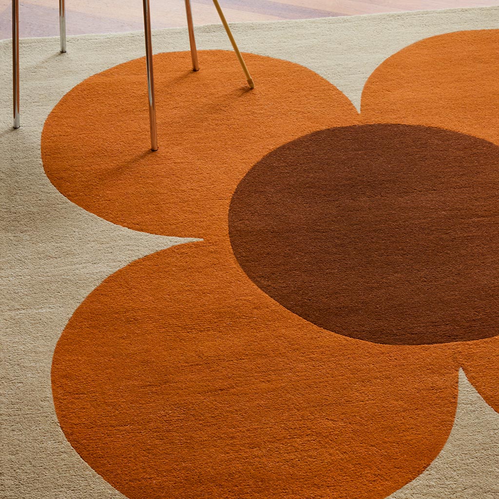 Flower Placement Pumpkin/Ecru vloerkleed | Maat: 120 × 180 cm
