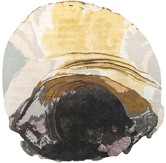 Goud exclusief handgeknoopt tapijt | Maat: Ø 250 cm Goud exclusief handgeknoopt tapijt | Maat: Ø 250 cm