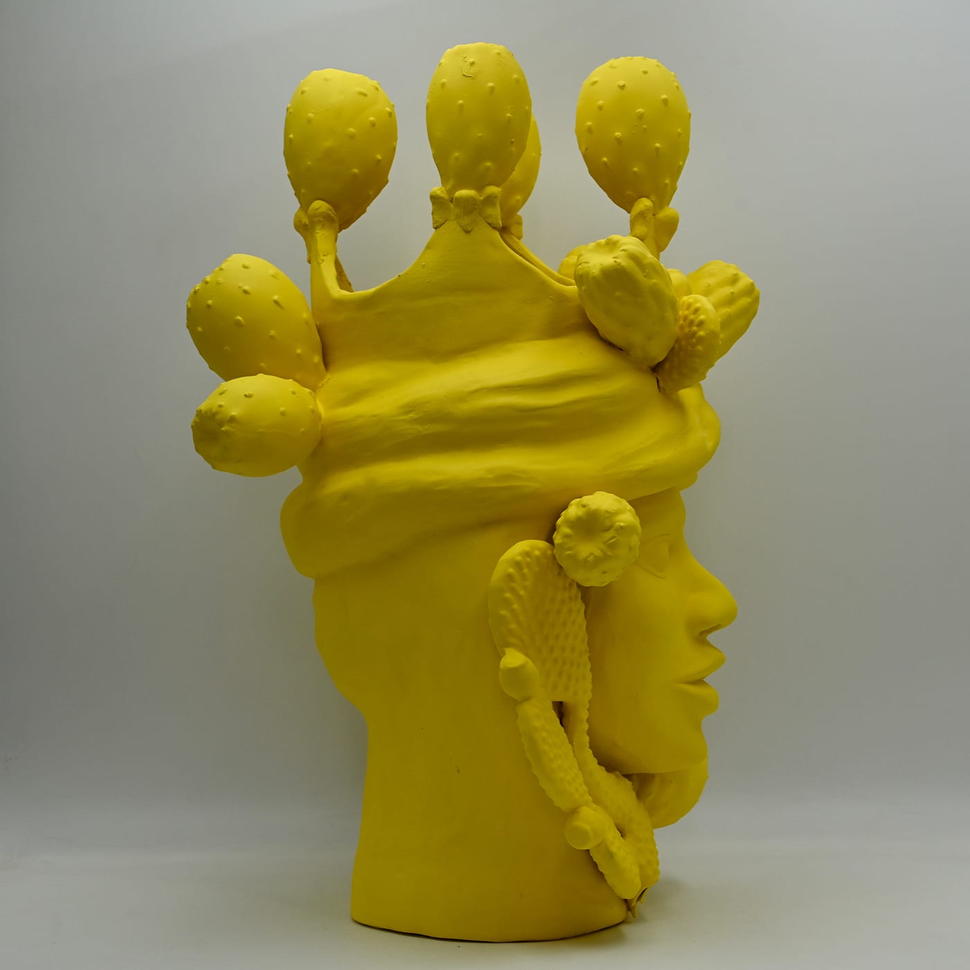 Moor's Head gele handgemaakte sculptuur