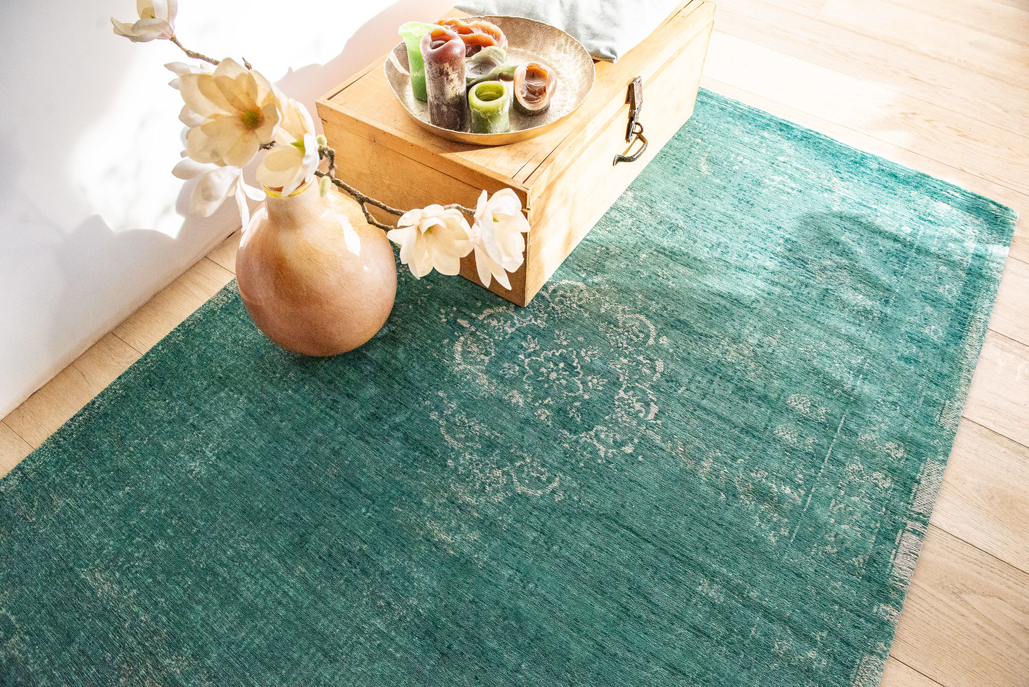 Vintage Style Jade tapijt | Maat: 80 × 150 cm