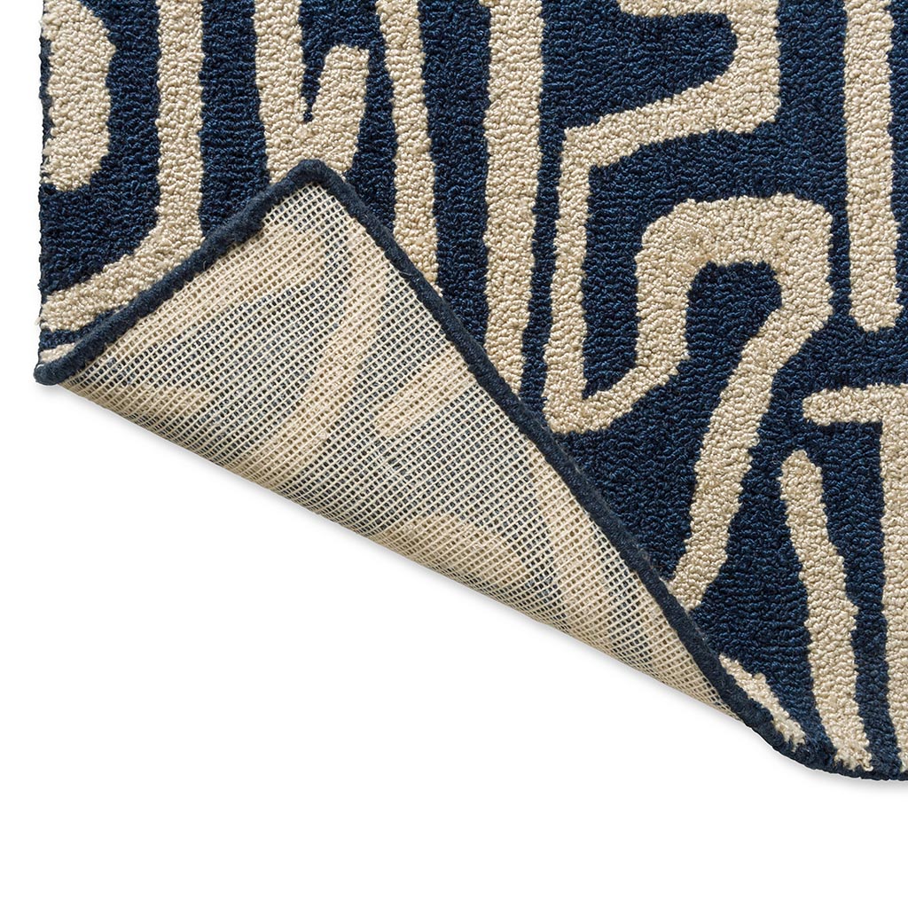 Melodic blauw outdoor tapijt | Maat: 140 × 200 cm