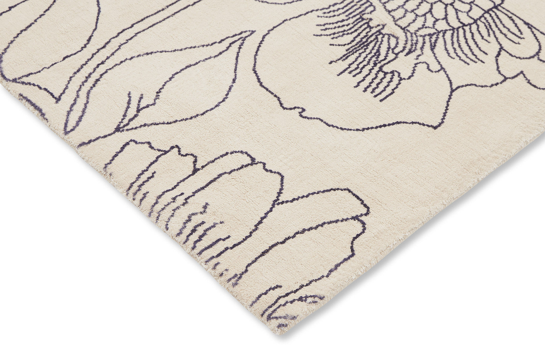 Linear floral blauw tapijt