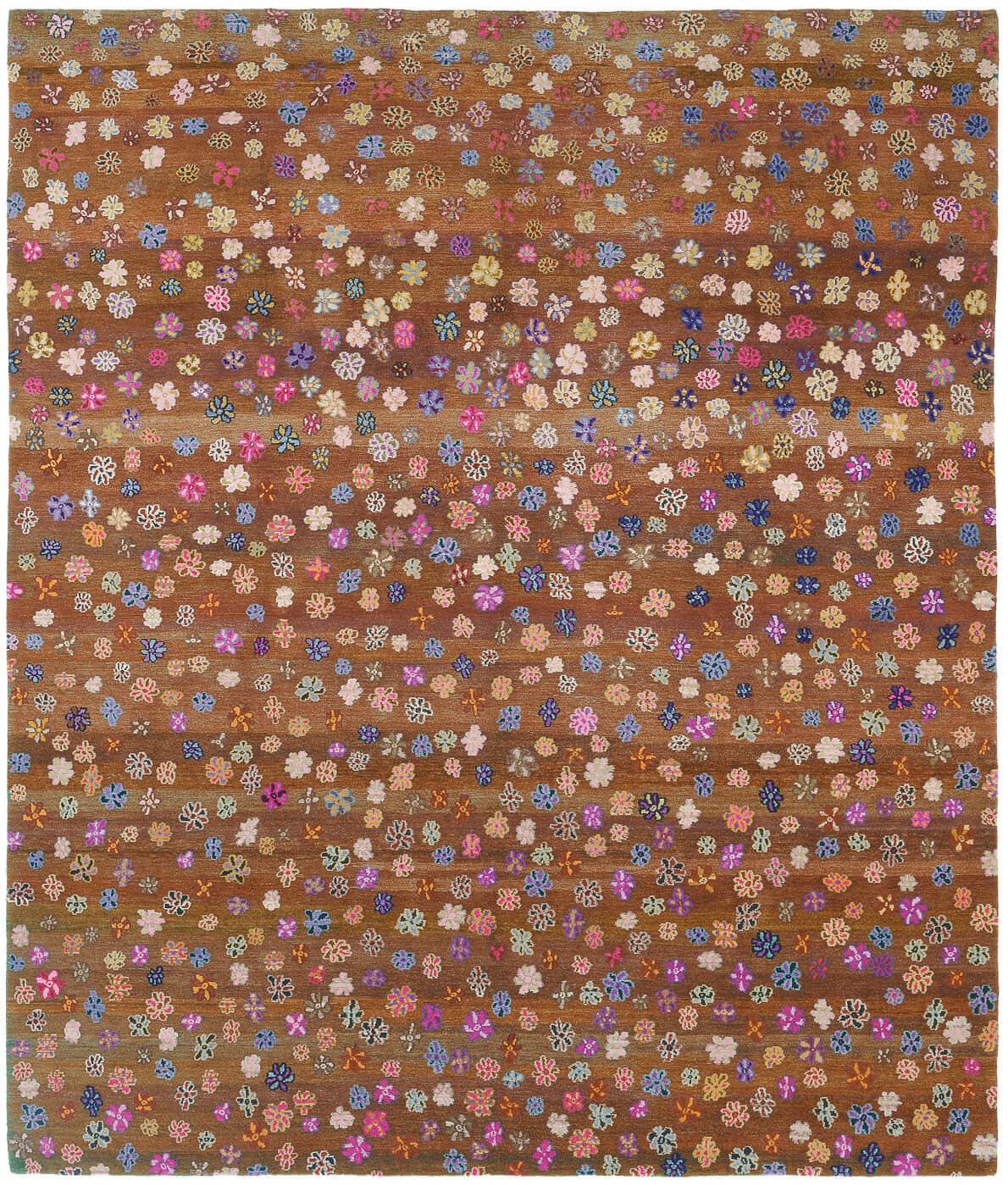Little flowers bruin tapijt | Maat: 300 × 400 cm