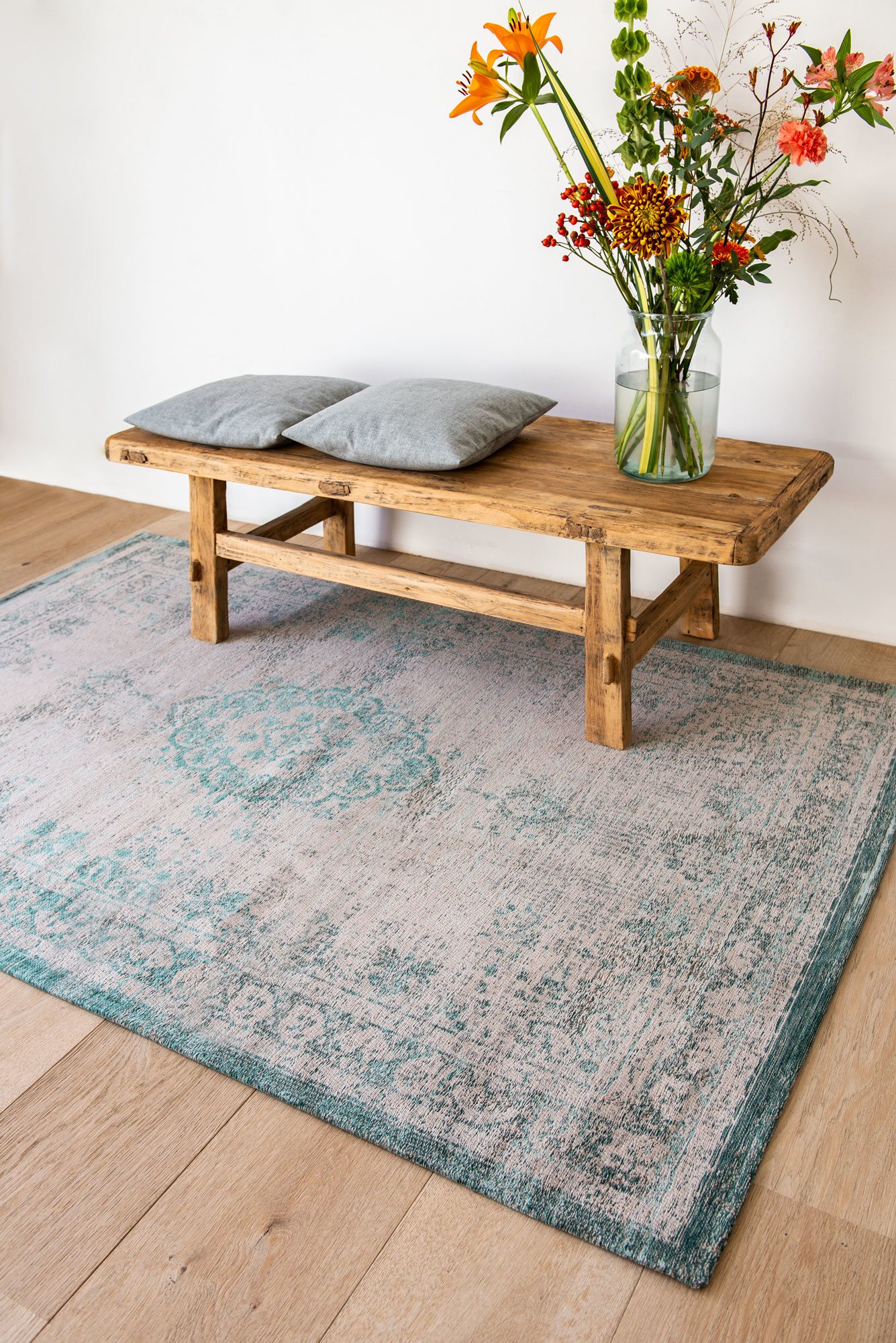 Vintage Style Jade Oyster tapijt | Maat: 80 × 150 cm