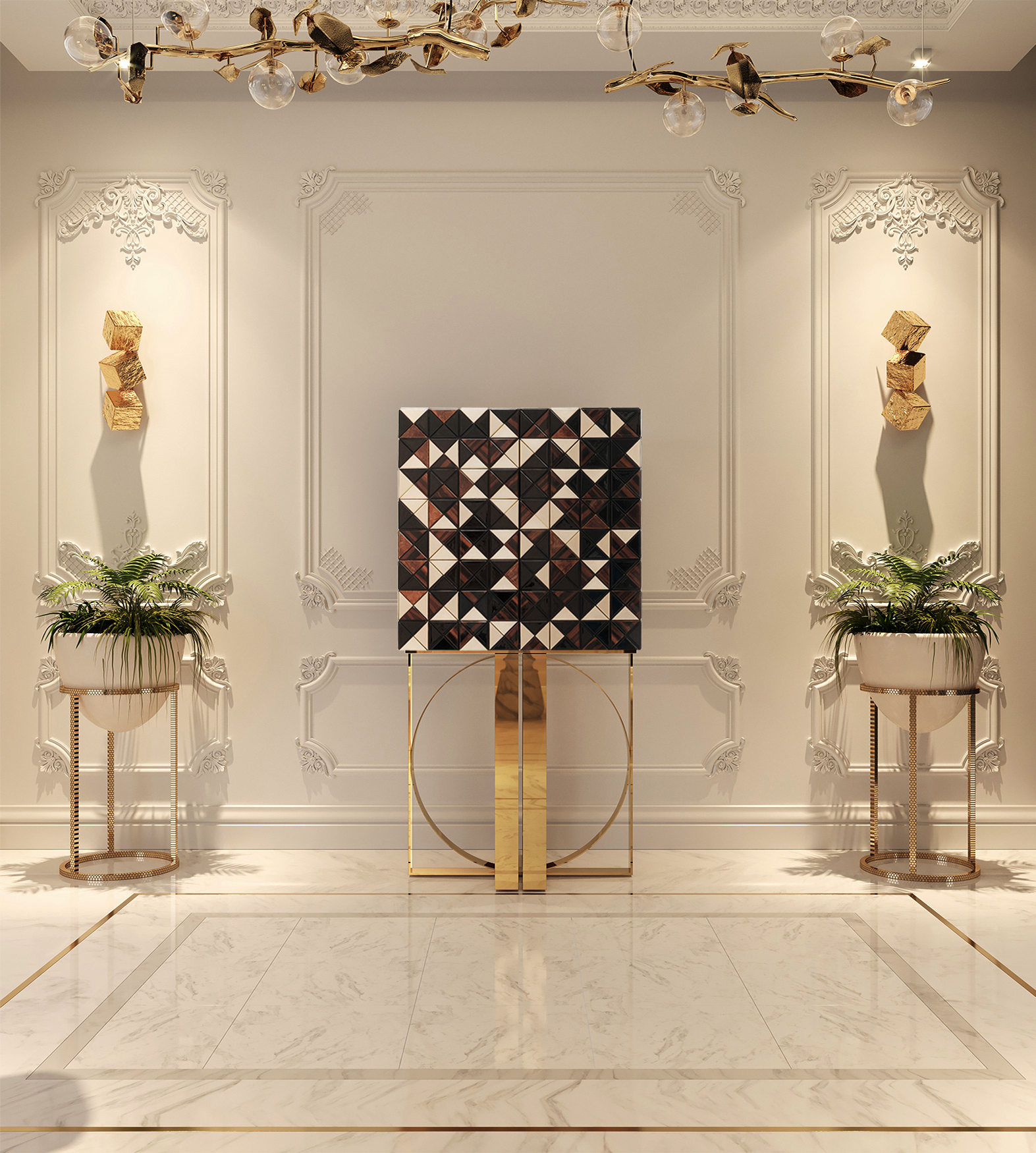 Mosaic walnoten kast