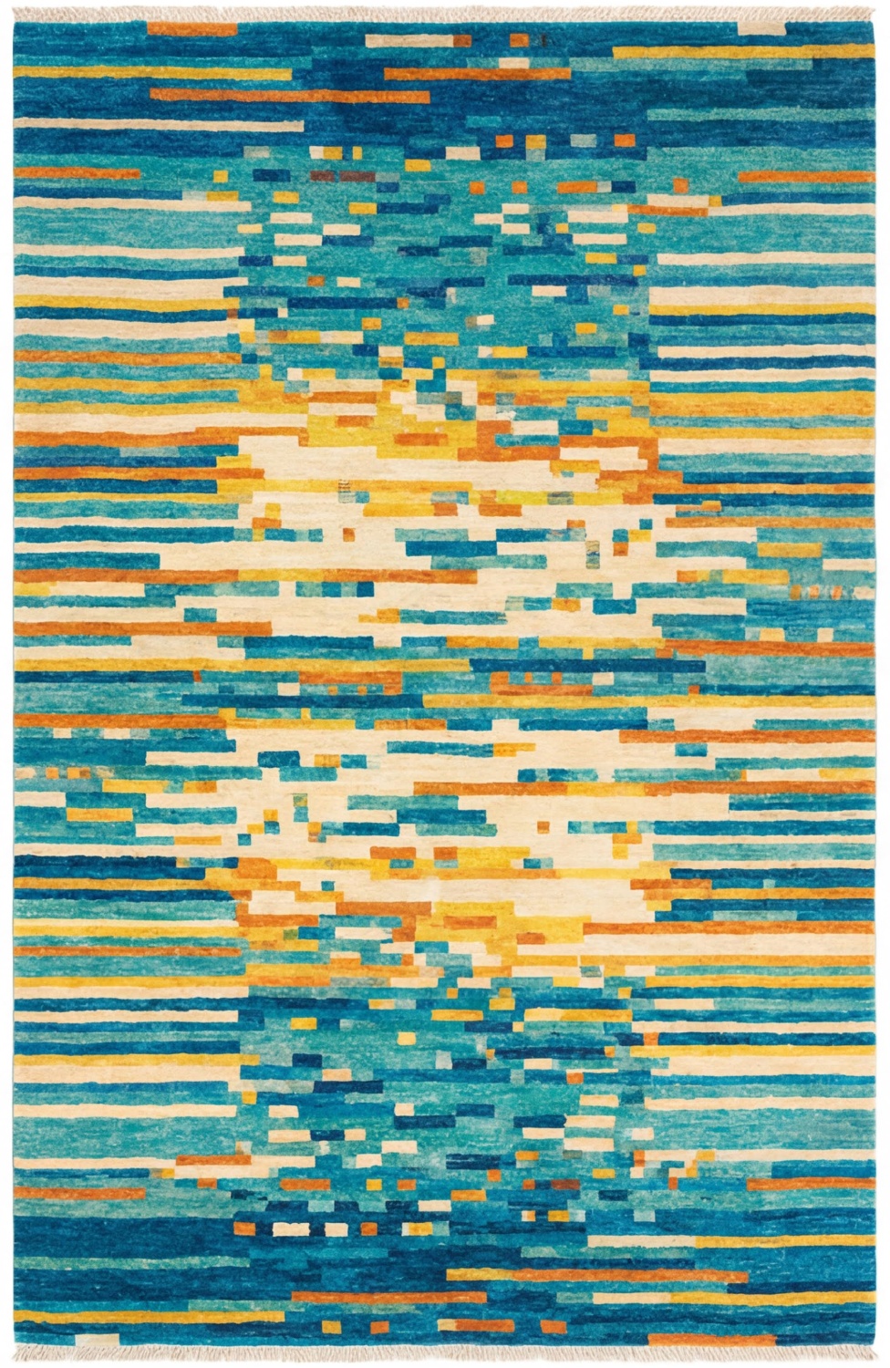 Pixel Wave Teal vloerkleed