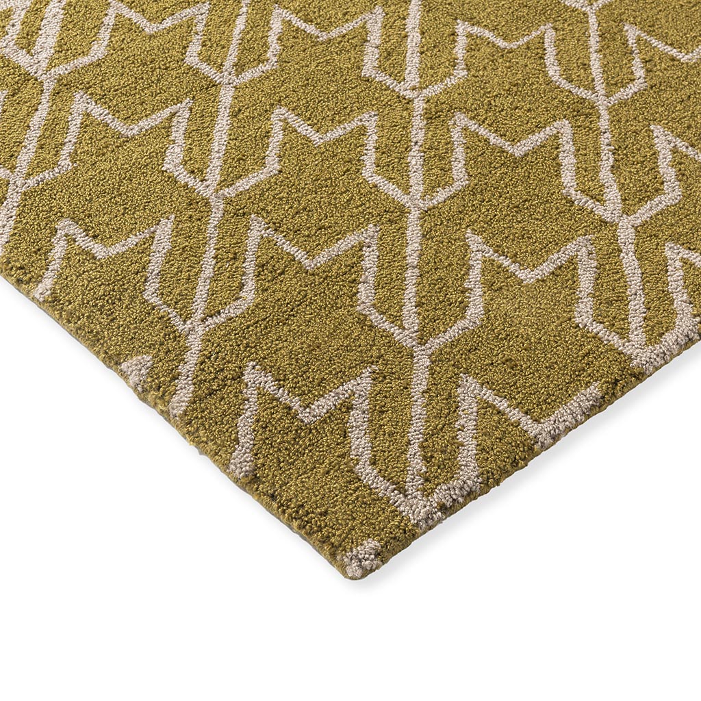 Houndstooth mosterd outdoor vloerkleed