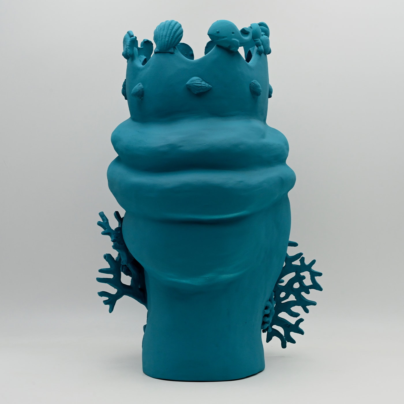 Moor's Head teal handgemaakte sculptuur