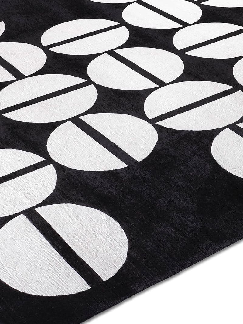 Zwart & wit handgeknoopt vloerkleed