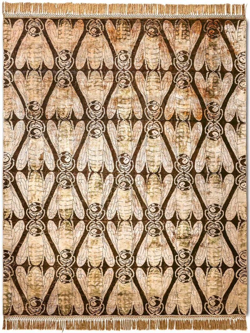Honey Metallic Gold handgemaakte luxe tapijt | Maat: 122 × 183 cm