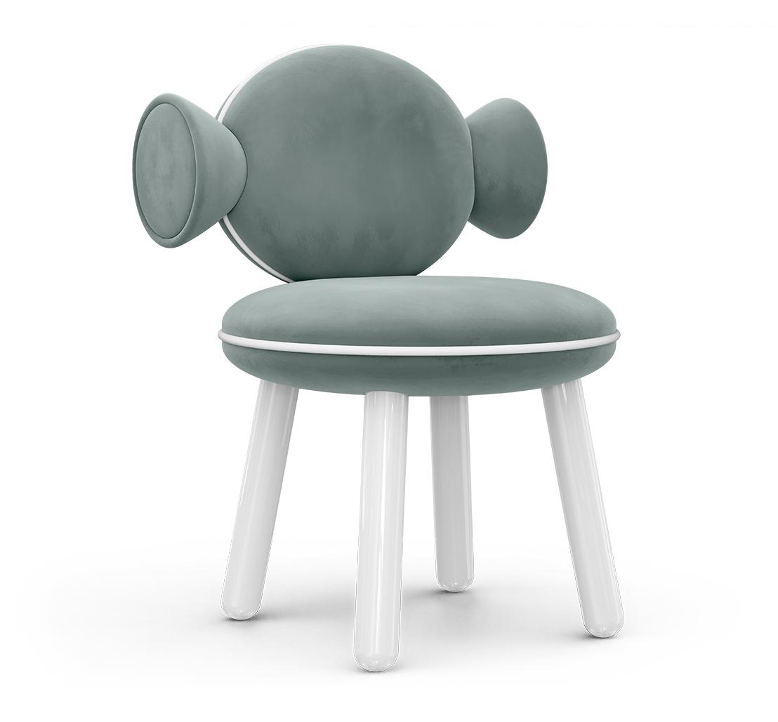 Lollipop blauwe poefstoel