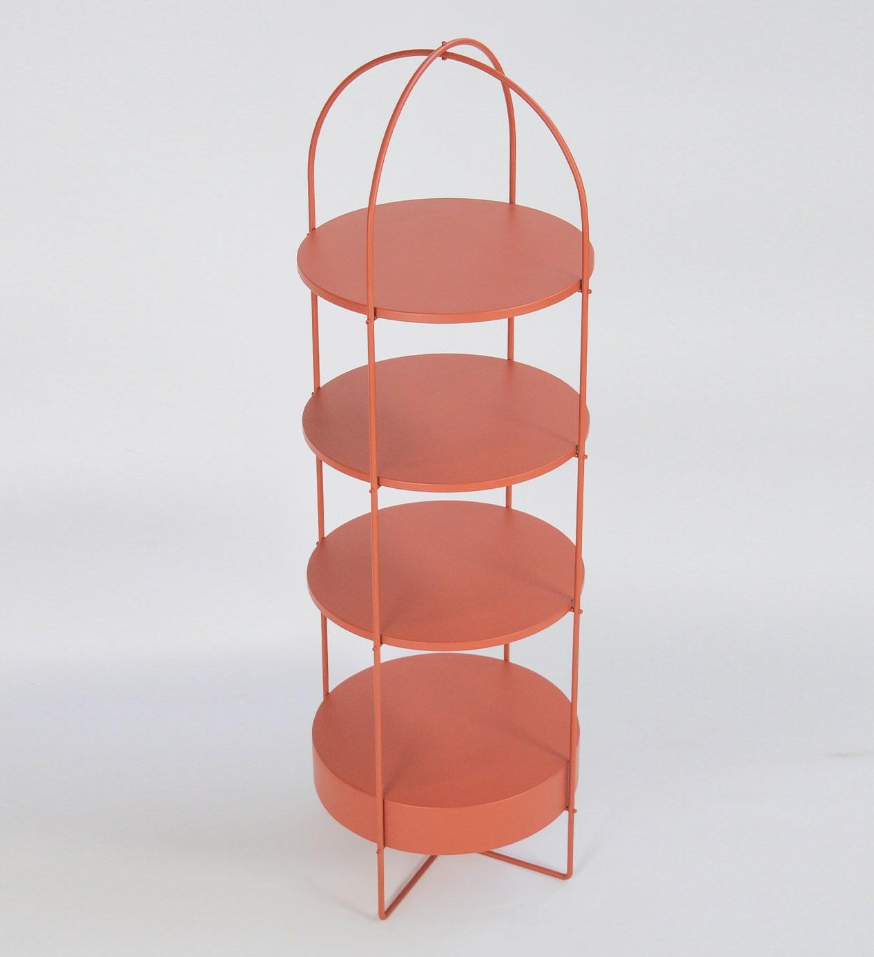 Rode gelakte boekenkast