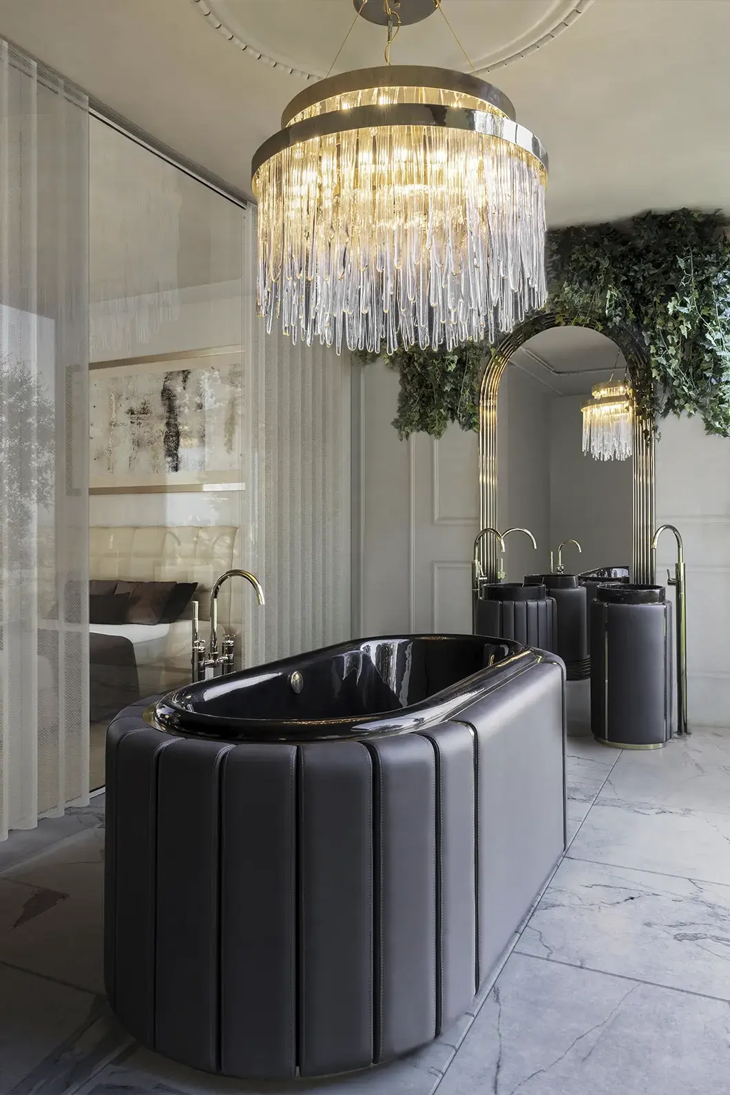 Imperial zwarte zuil wastafel