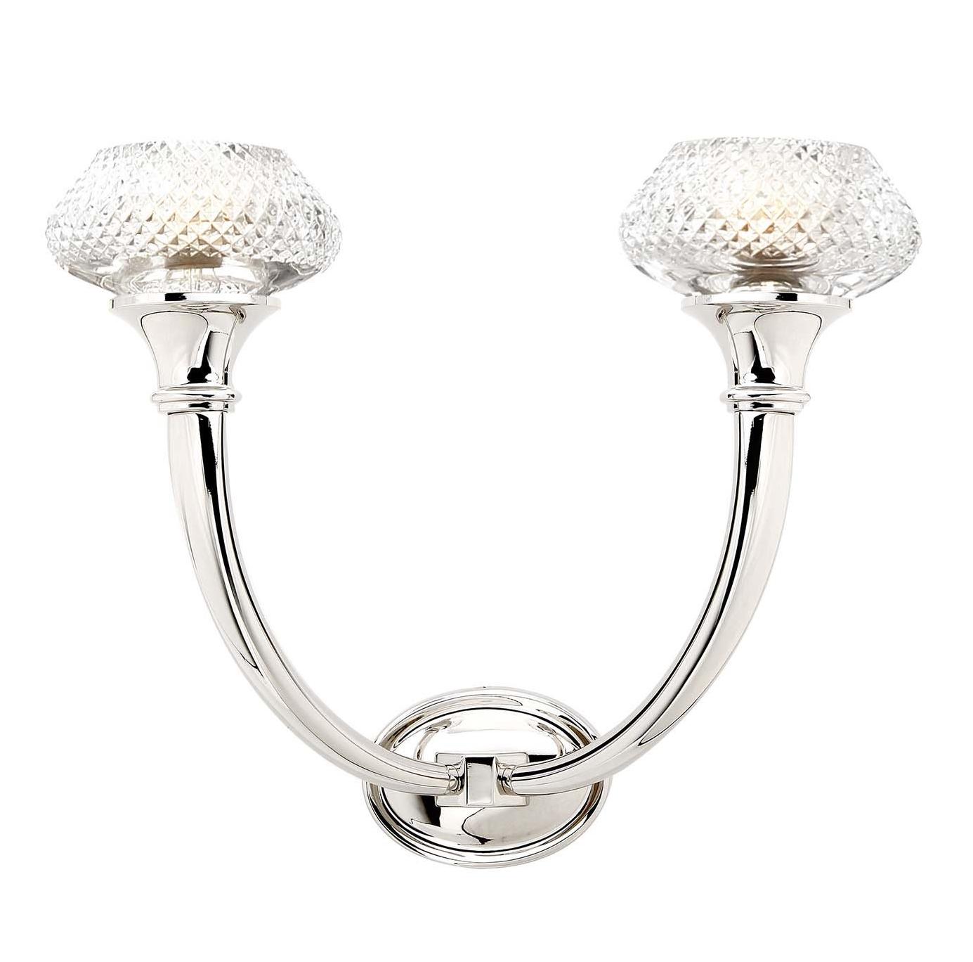 Coppe Kristallen Wandlamp in Nikkel Afwerking