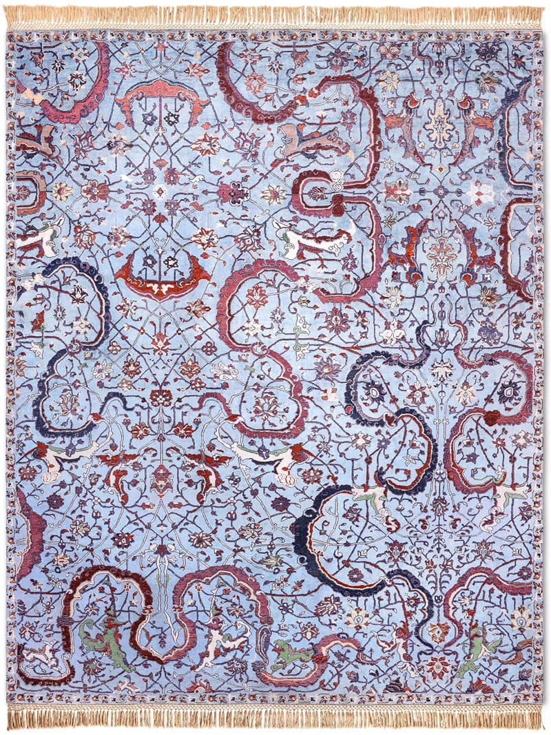 Tabriz Light Blue luxe vloerkleed