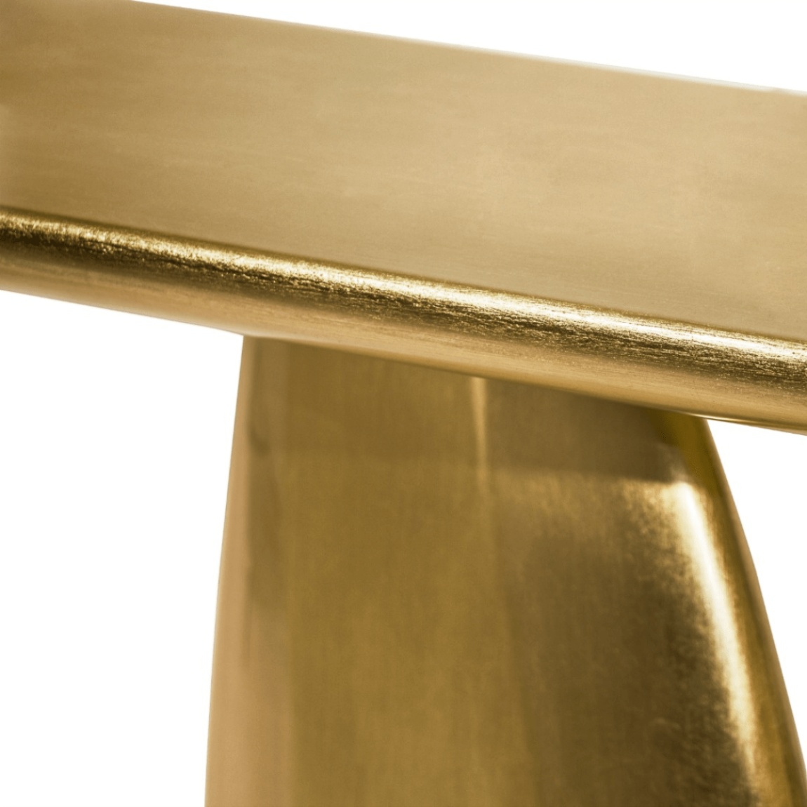 Sculpturale gouden consoletafel