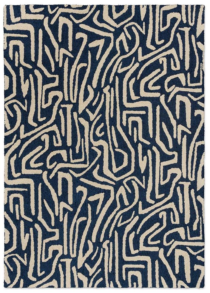 Melodic blauw outdoor tapijt | Maat: 140 × 200 cm
