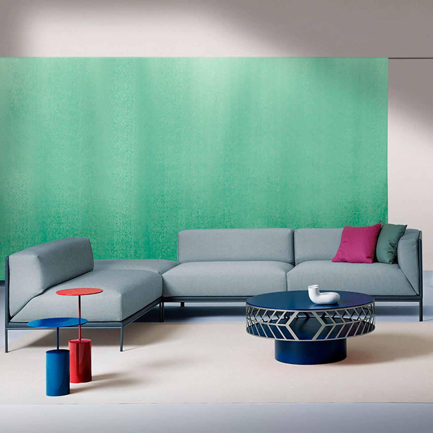 Cocktail ronde blauwe bijzettafel