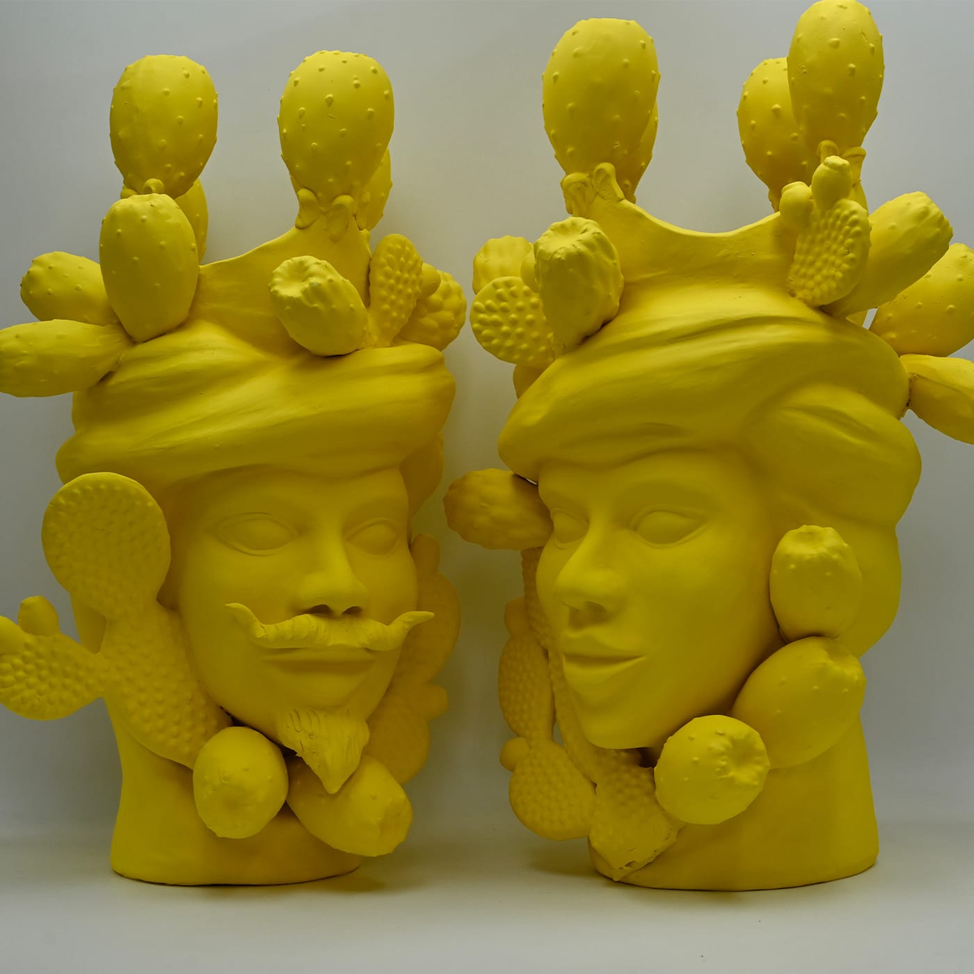 Moor's Head gele handgemaakte sculptuur