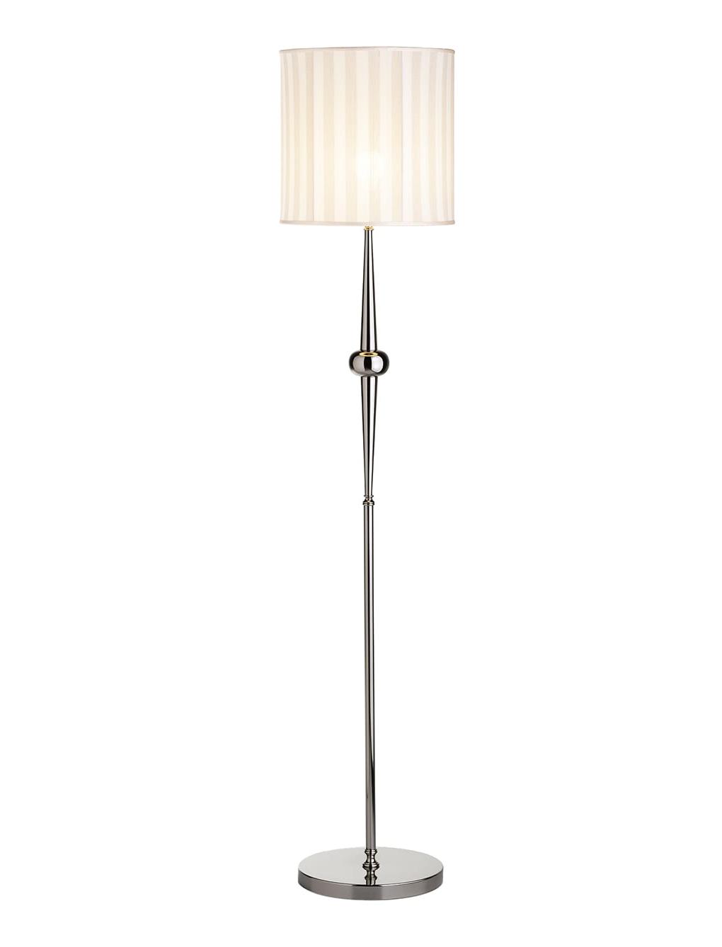 Elegante Staande Lamp met Gestreepte Stoffen Kap in Engelse Stijl