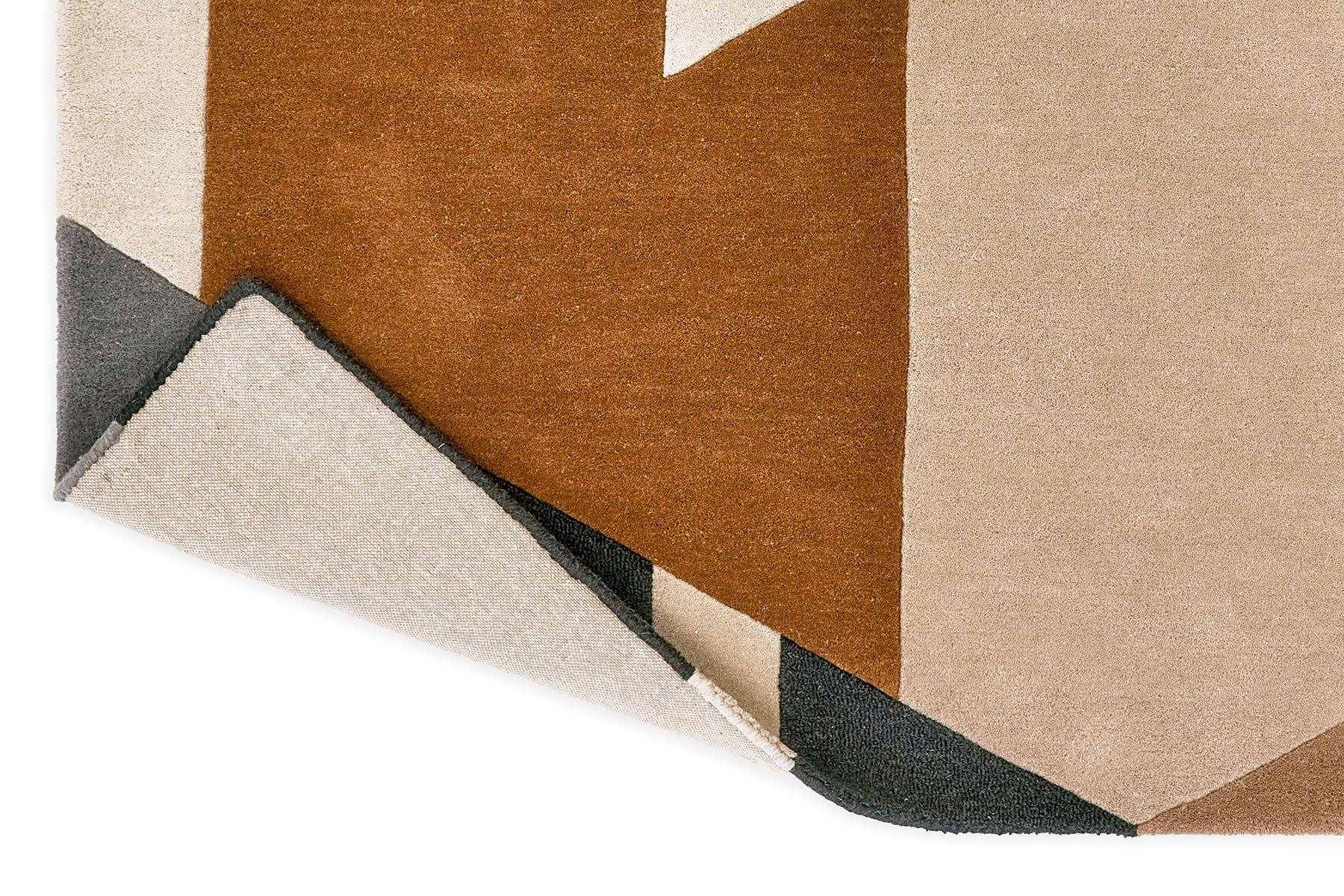 Popova caramel slate handmade tapijt | Maat: 200 × 280 cm