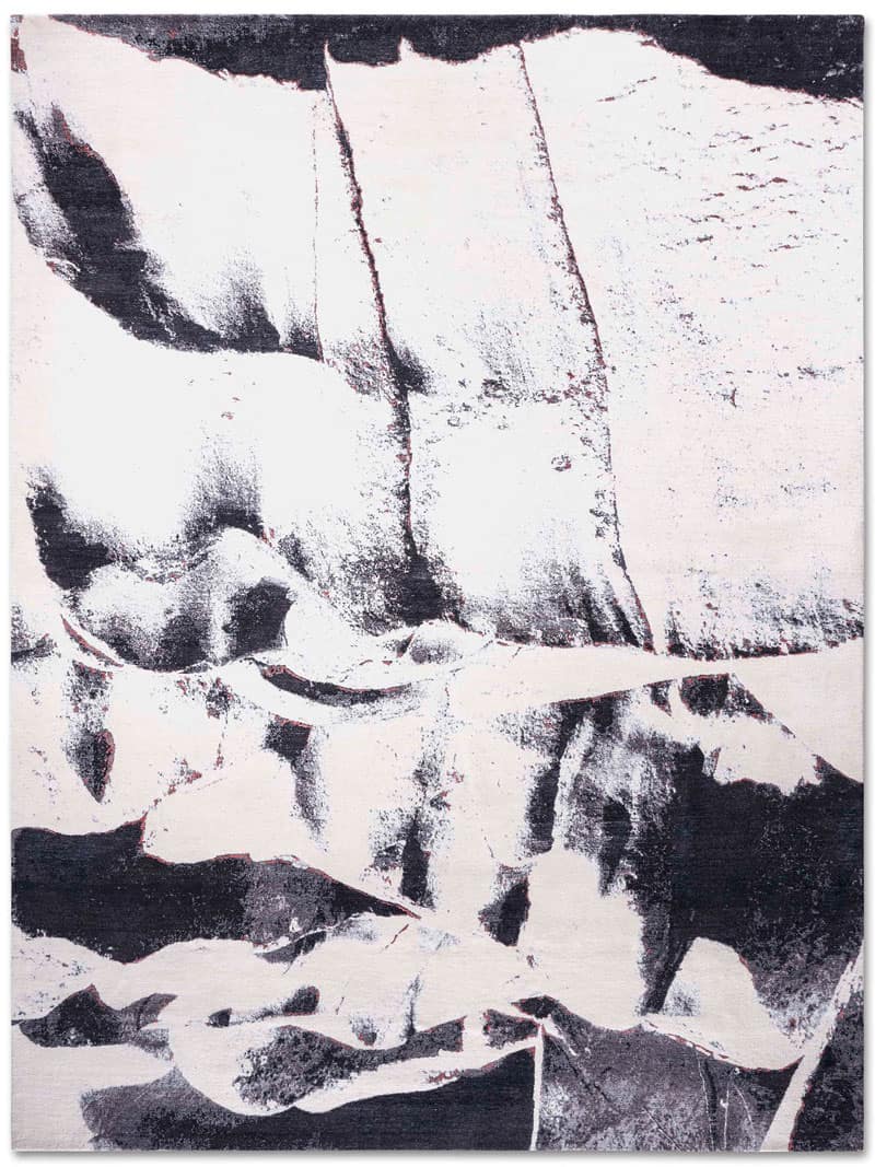 Zwart & wit handgeknoopt tapijt | Maat: 140 × 210 cm