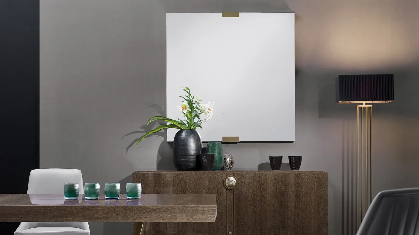 Bronzen leren elegante spiegel