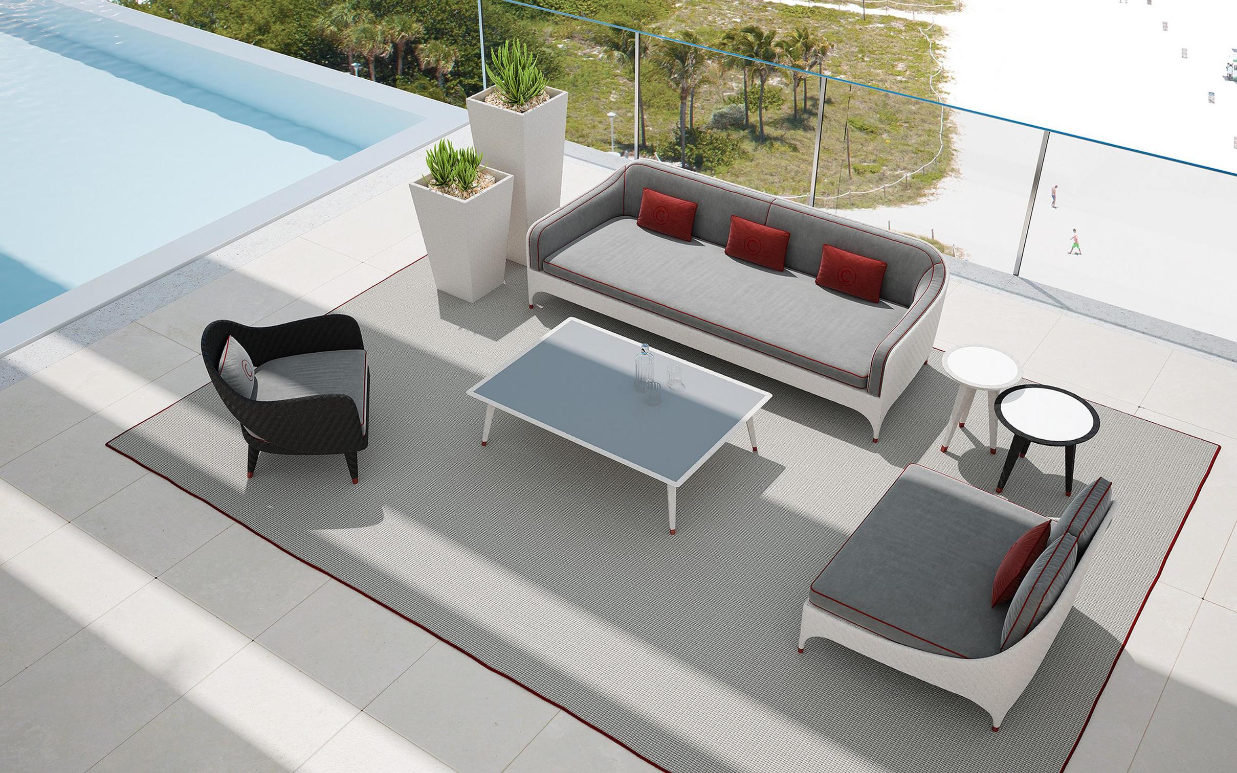 Driepersoons tuinsofa met armleuningen