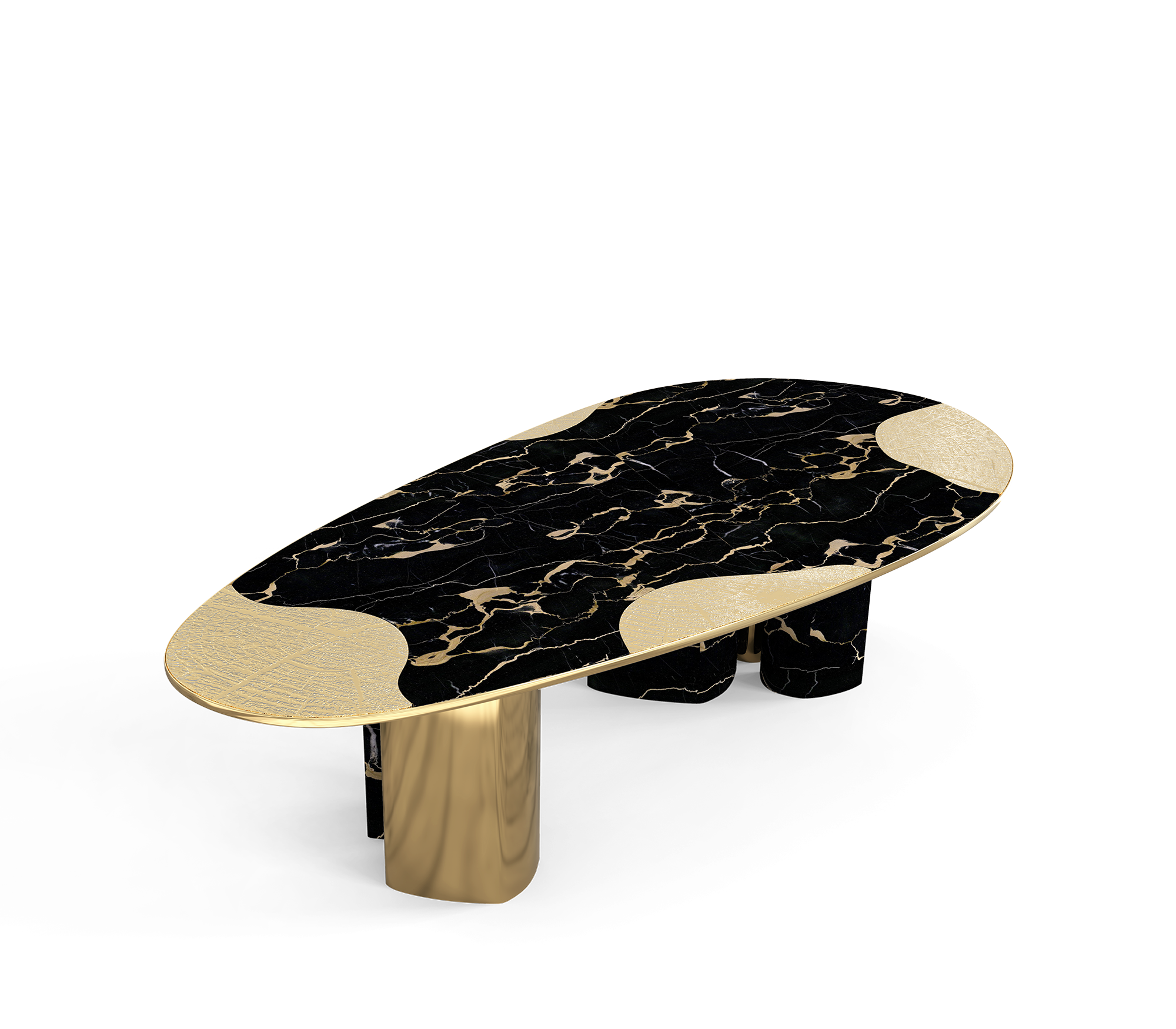 Athena Portoro marmer en gouden eettafel