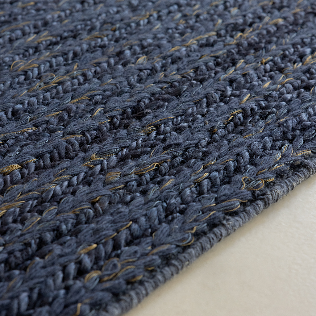 Craft plait denim vloerkleed | Maat: 160 × 230 cm