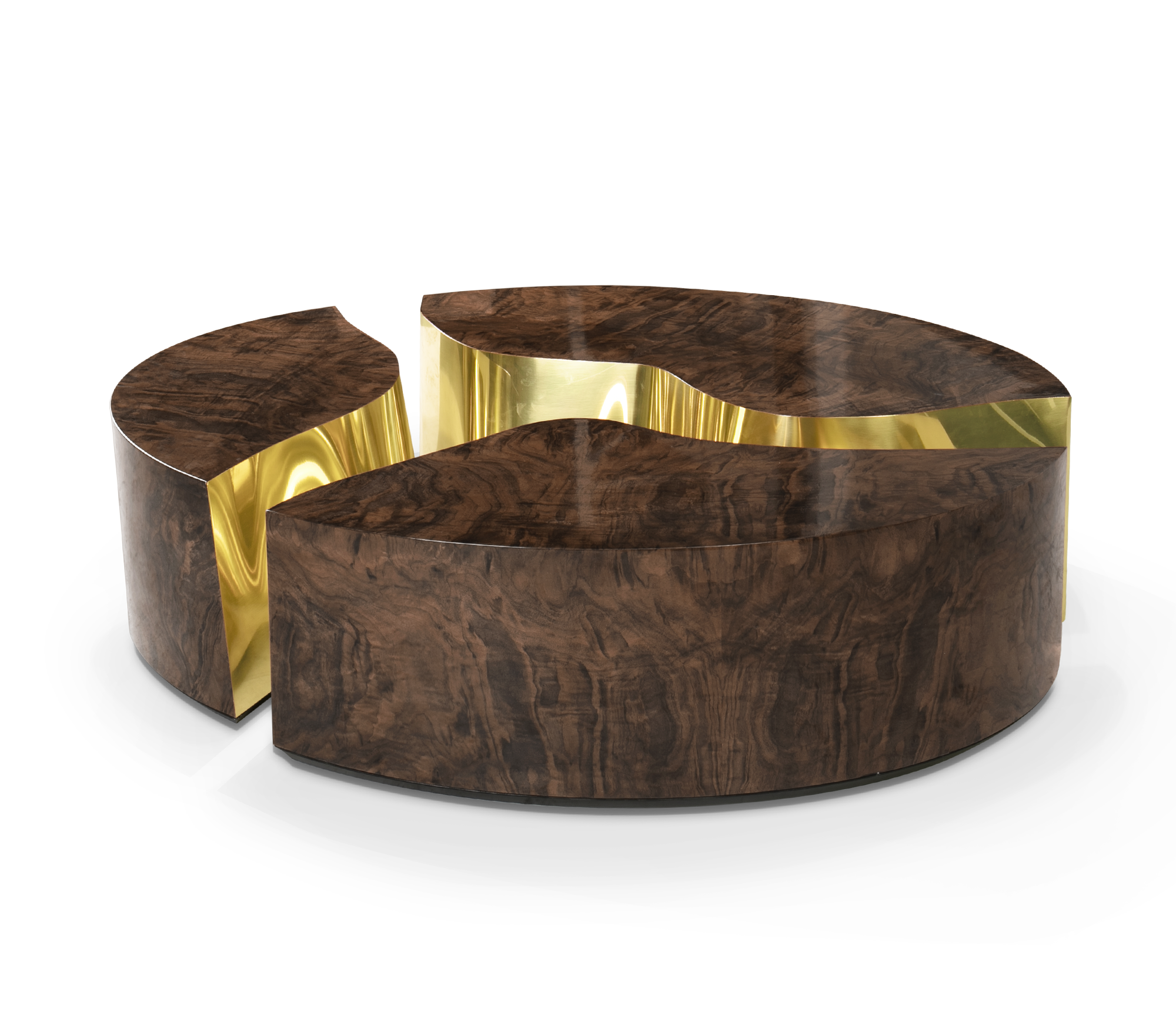 Fissure ovale walnoten salontafel