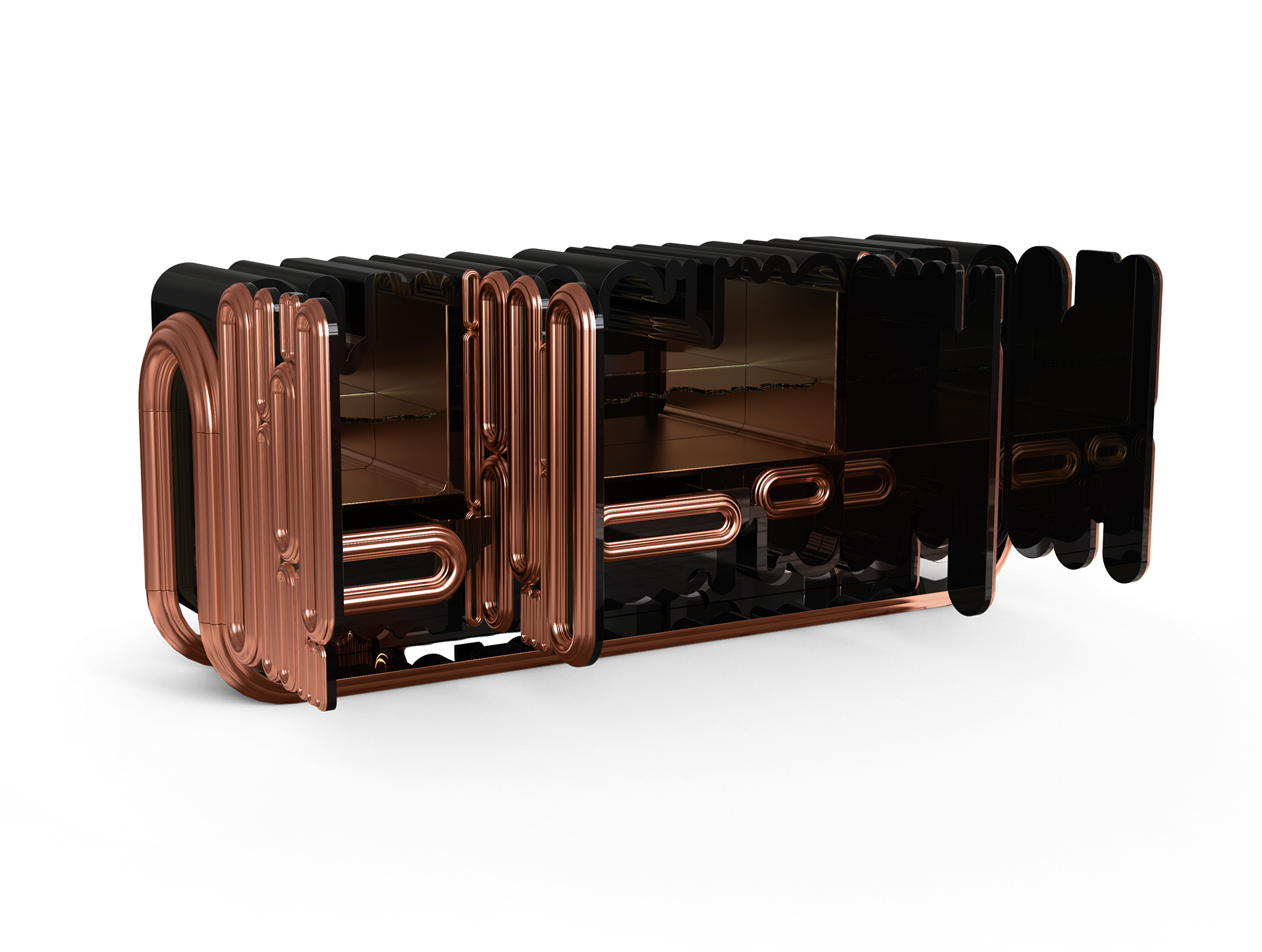 Ellipse koperen dressoir