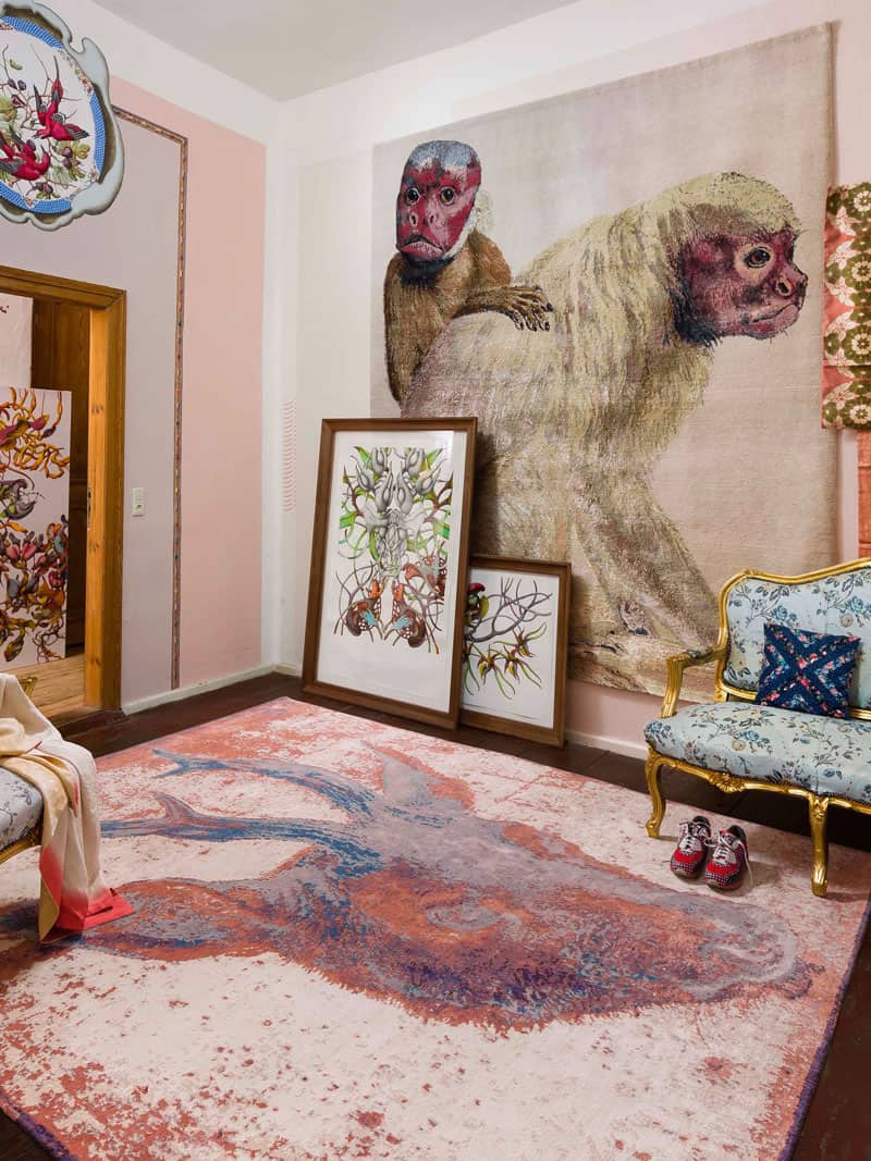 Two Monkeys handgeweven tapijt