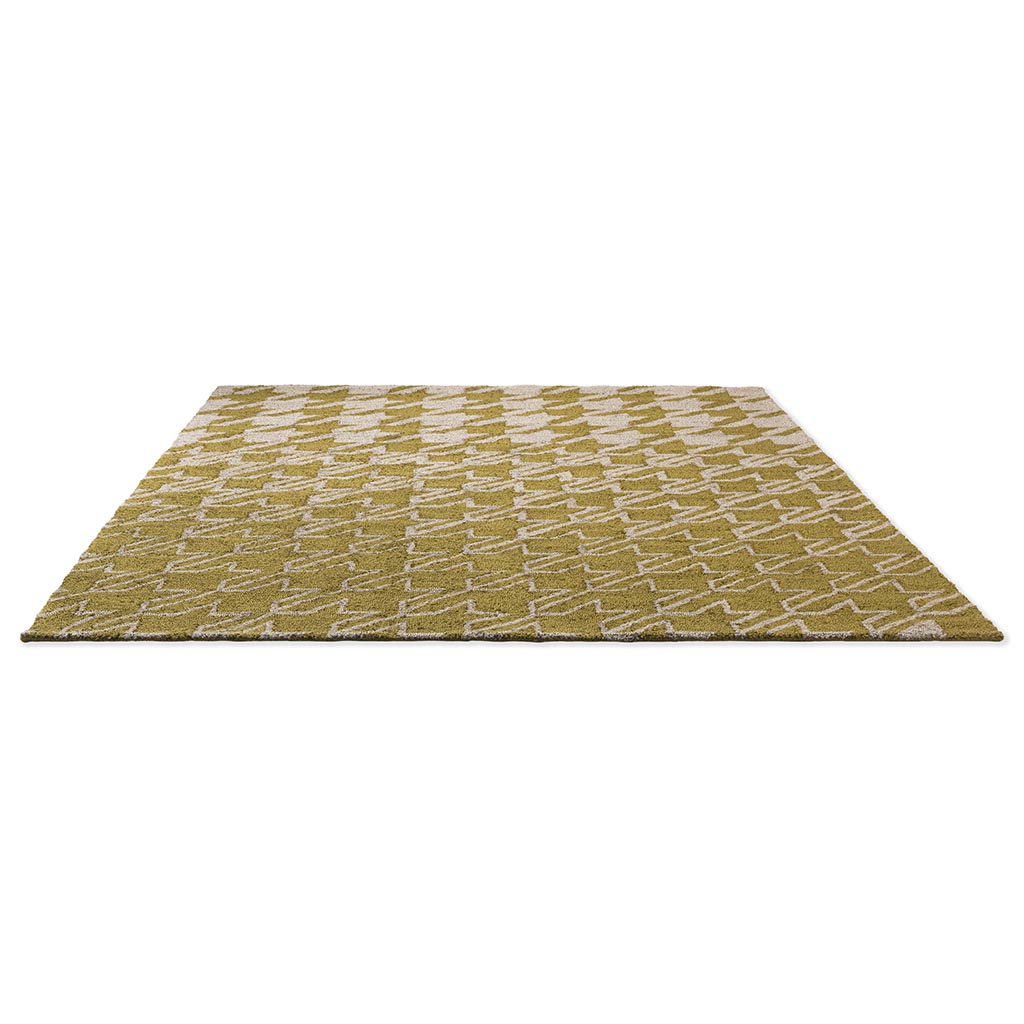 Houndstooth mosterd outdoor vloerkleed