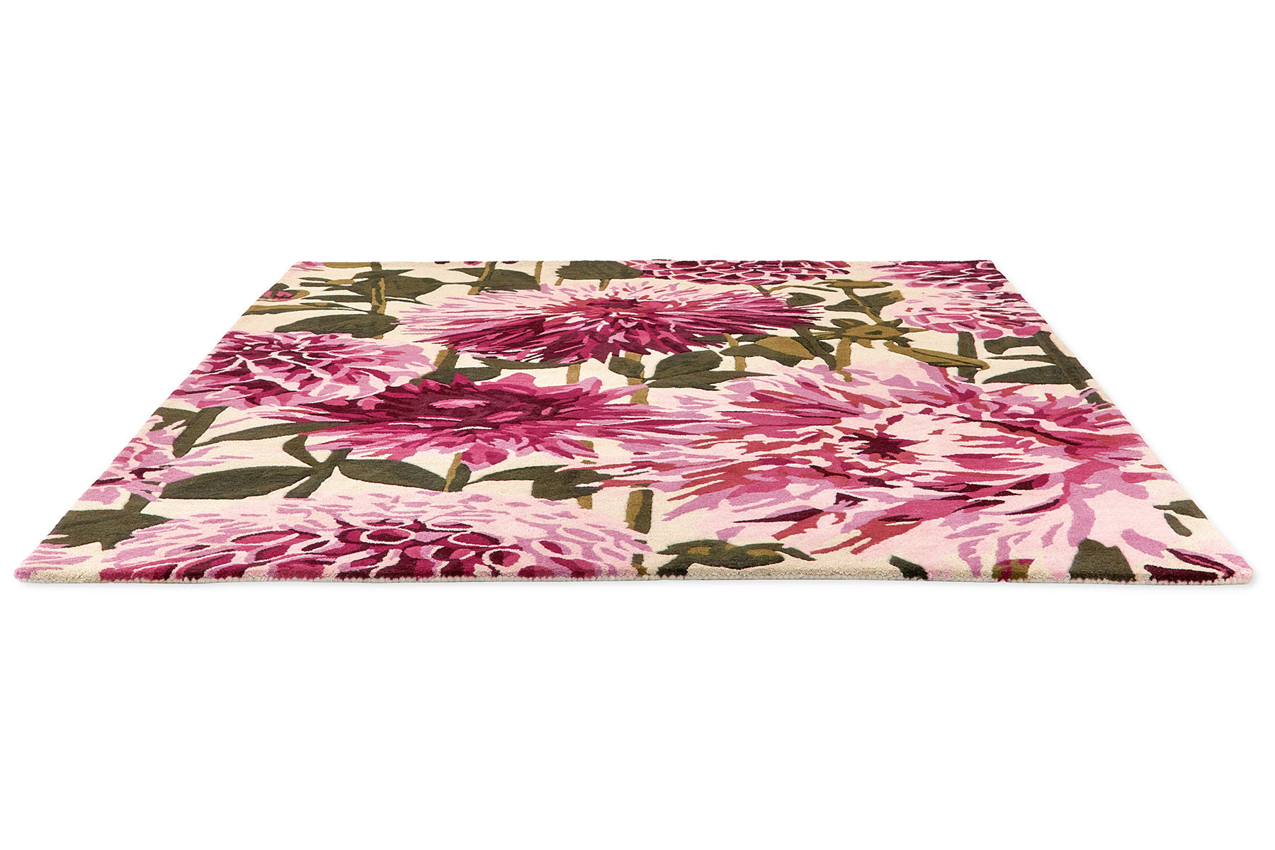 Dahlia fuchsia/palm tapijt | Maat: 250 × 350 cm