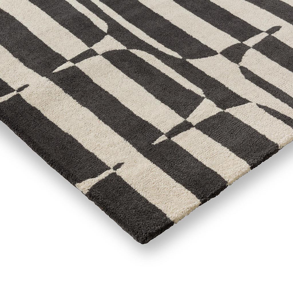 Lohko streep charcoal tapijt | Maat: 250 × 350 cm