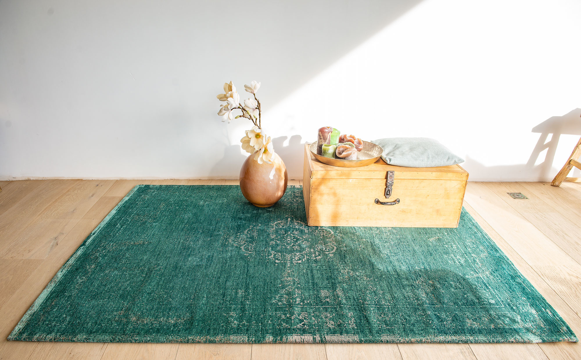 Vintage Style Jade tapijt | Maat: 80 × 150 cm