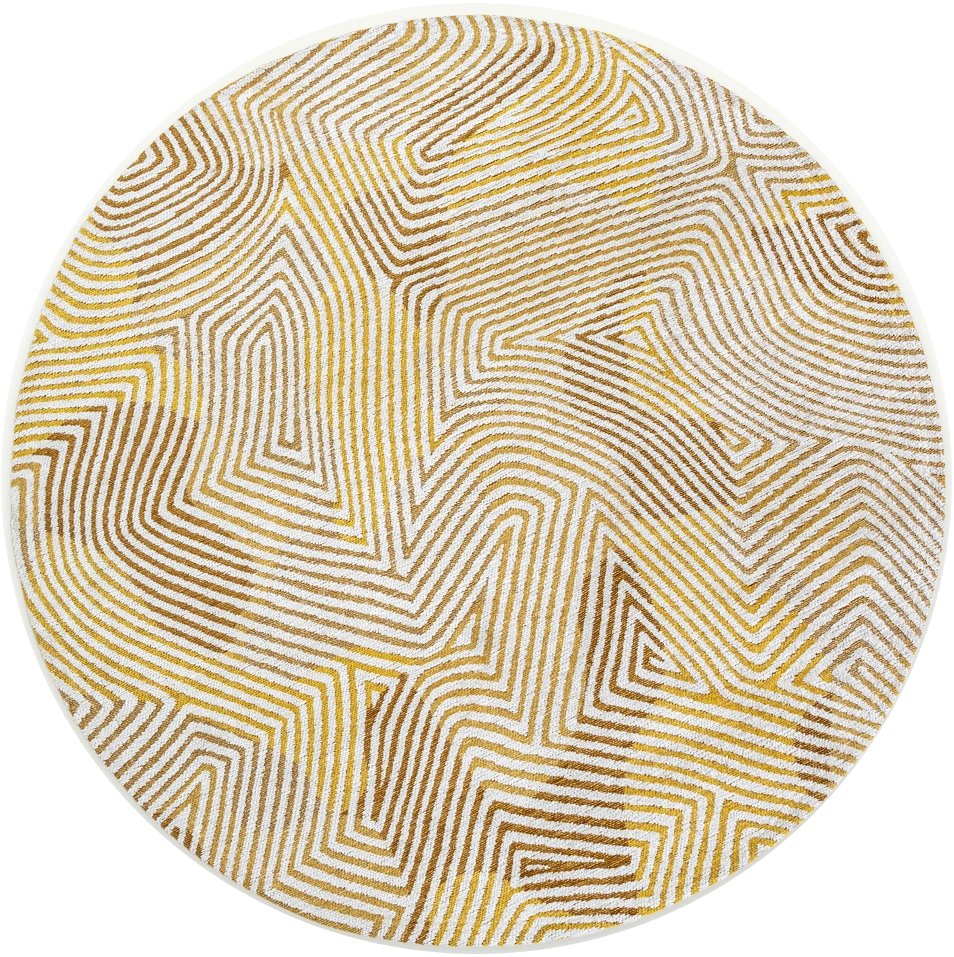 Yellow Hippy rond tapijt | Maat: Ø 140 cm