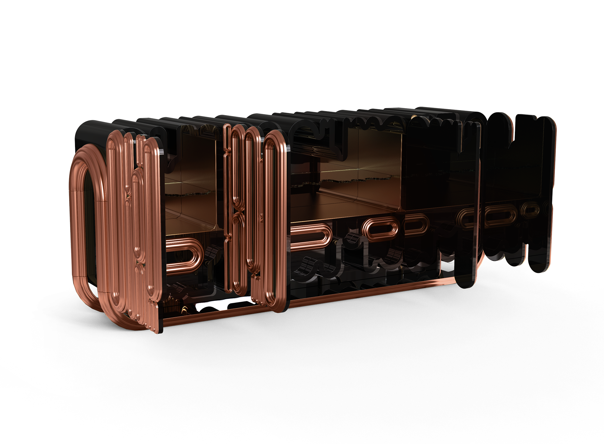 Ellipse koperen dressoir