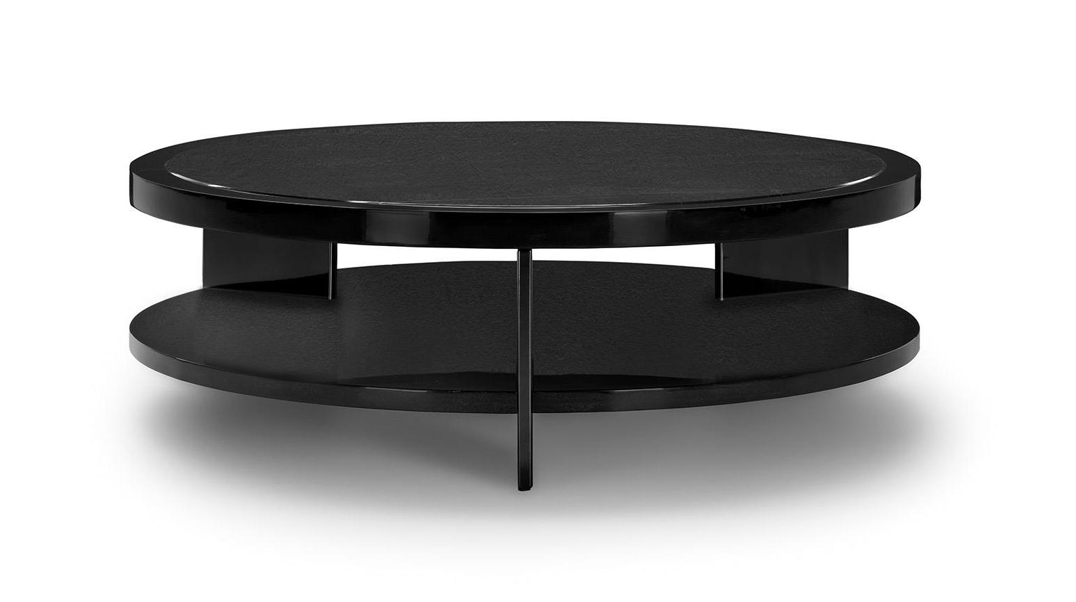 Zwarte ronde salontafel 120 cm