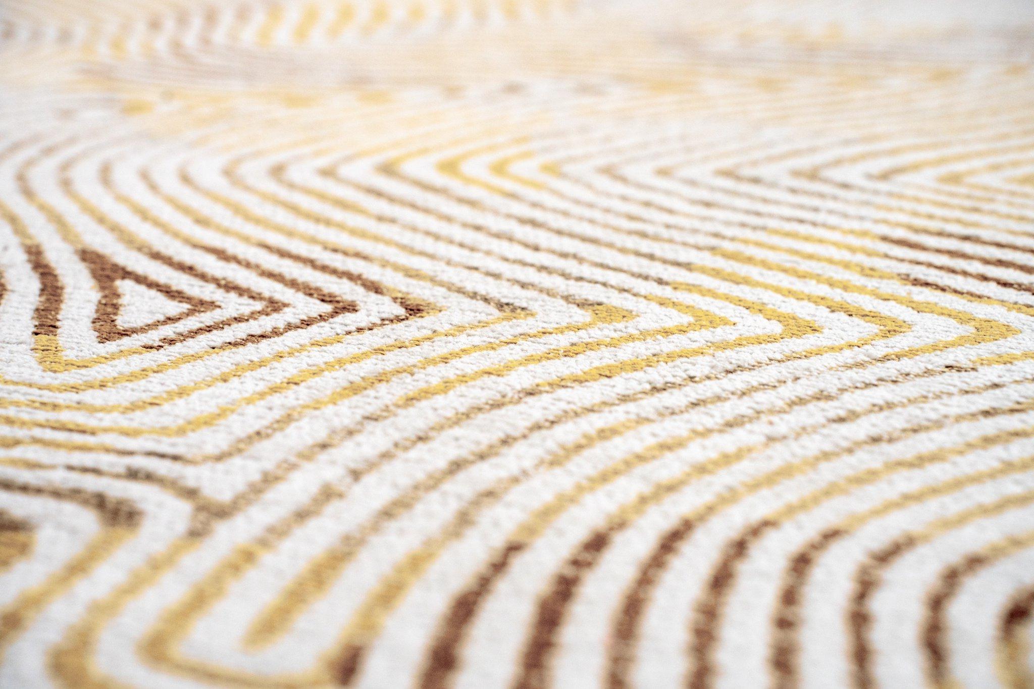 Yellow Hippy rond tapijt | Maat: Ø 140 cm